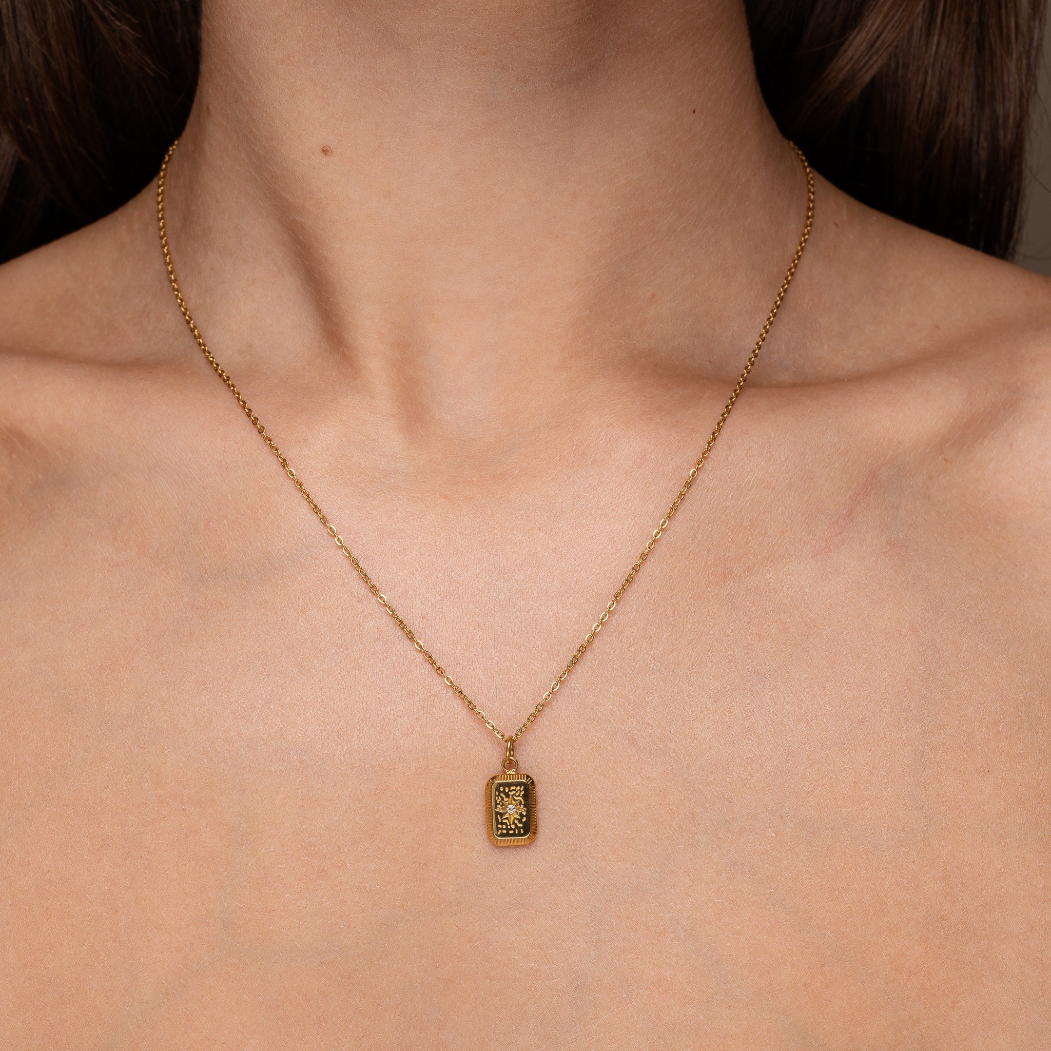 Gold star charm necklace – coastal style